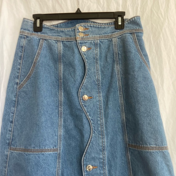 FARM Rio Wave Denim Maxi Skirt Size 30 NEW - Picture 8 of 15